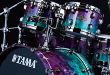 Tama Starclassic Walnut/Birch w kosmicznym wykończeniu Nebula Mappa Burl Fade! Tama Starclassic Walnut/Birch Nebula Mappa Burl Fade