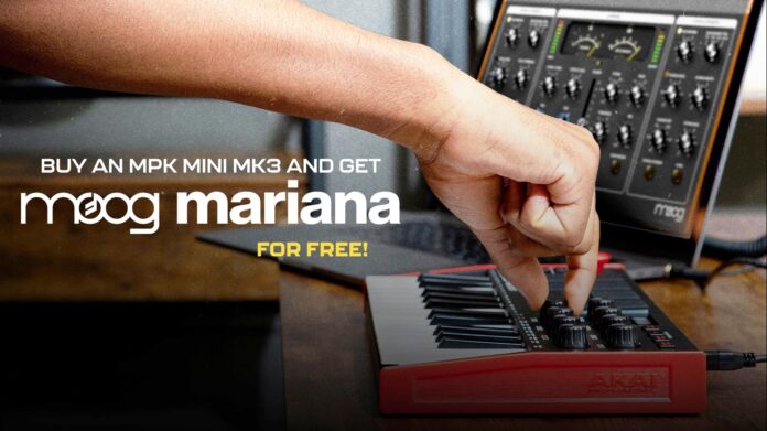 Akai MPK Mini MK3 z darmowym syntezatorem Moog Mariana