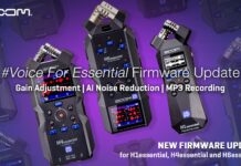 Rejestratory Zoom H1/H4/H6 Essential z AI Noise Reduction, regulacją gainu i obsługą MP3 Zoom-Essential-Firmware-Update