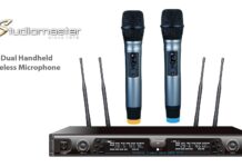 Dwa bezprzewodowe mikrofony i odbiornik rack za około 2100 zł. Studiomaster W2 Studiomaster W2 Dual Handheld Wireless Microphone
