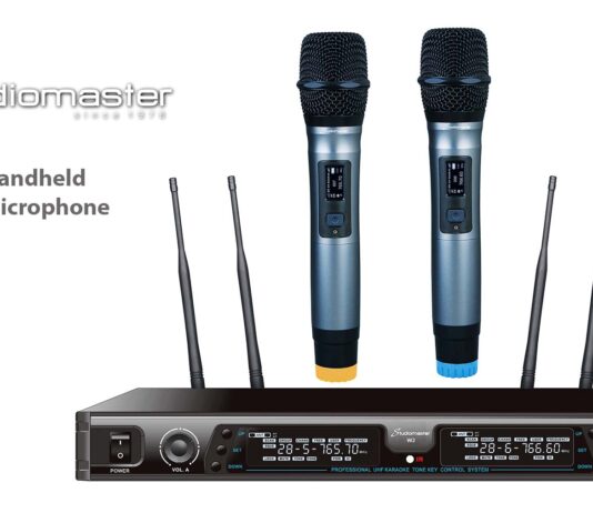 Dwa bezprzewodowe mikrofony i odbiornik rack za około 2100 zł. Studiomaster W2 Studiomaster W2 Dual Handheld Wireless Microphone